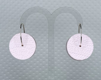 White Knit - Handmade Polymer Clay Earrings