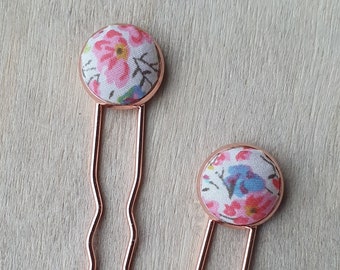 Hair pins with Liberty of London fabric