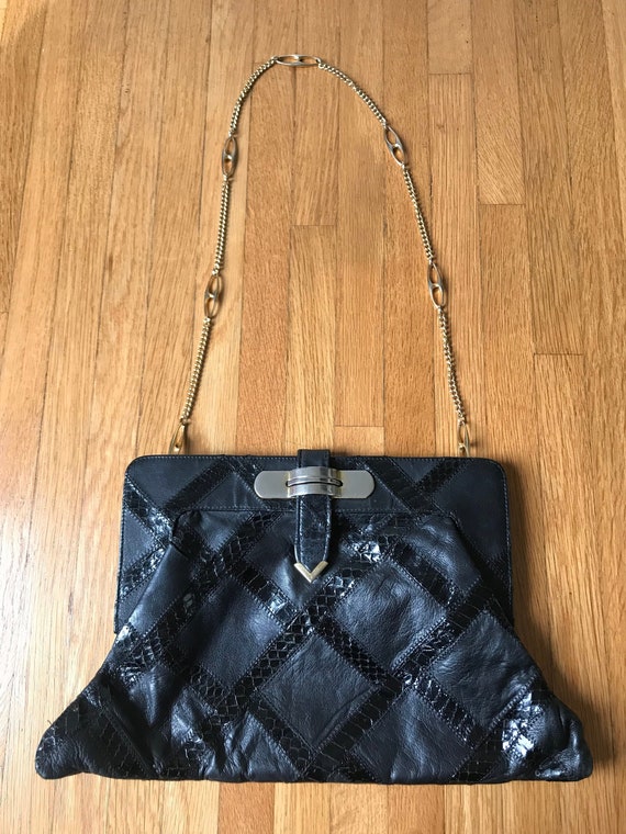 black and gold chain purse