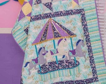 Unicorn carousel quilt pattern