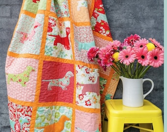 Delicious dachshunds lap quilt pattern
