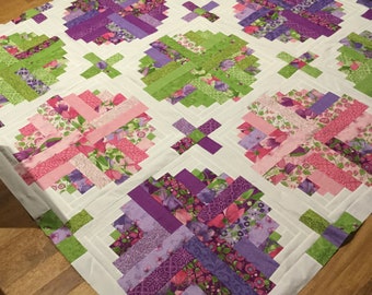 log cabin jelly roll quilt pattern