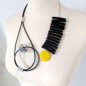 Avant Garde Bib Necklace: Geometric Asymmetric Modern Jewelry