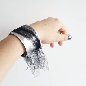 Statement cuff Adjustable bracelet Pearl bracelet Unusual jewelry Modern bracelet Contemporary jewelry Modernist jewelry Bold bracelet