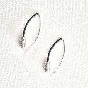 Statement earrings Long earrings  Popular earrings Contemporary earrings Unusual earrings Modern earrings Modernist jewelry Rubber earrings