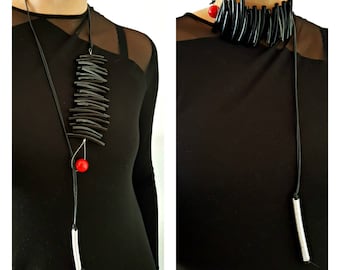 Statement necklace Bib necklace Unusual necklace Avant-garde necklaces 2in1 necklace Contemporary necklace African necklace Modern necklace