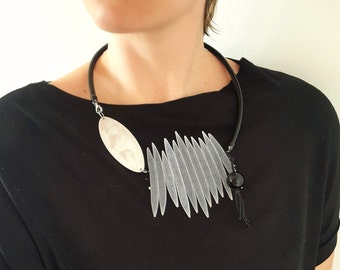 Contemporary jewelry Statement necklace Art necklace Unusual necklace Asymmetrical jewelry Mesh necklace Modern necklace Popular necklace