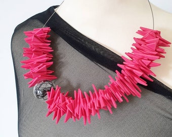 Statement necklace Bib necklace Avante garde necklace Modern necklace Contemporary necklace Unusual necklace Big bold chunky necklaces