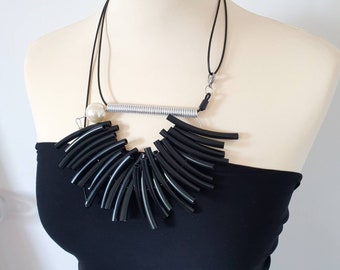 Statement necklace Bib necklace Long necklace Unusual necklace Avant garde necklace Contemporary necklace 3in1 necklace Modern necklace