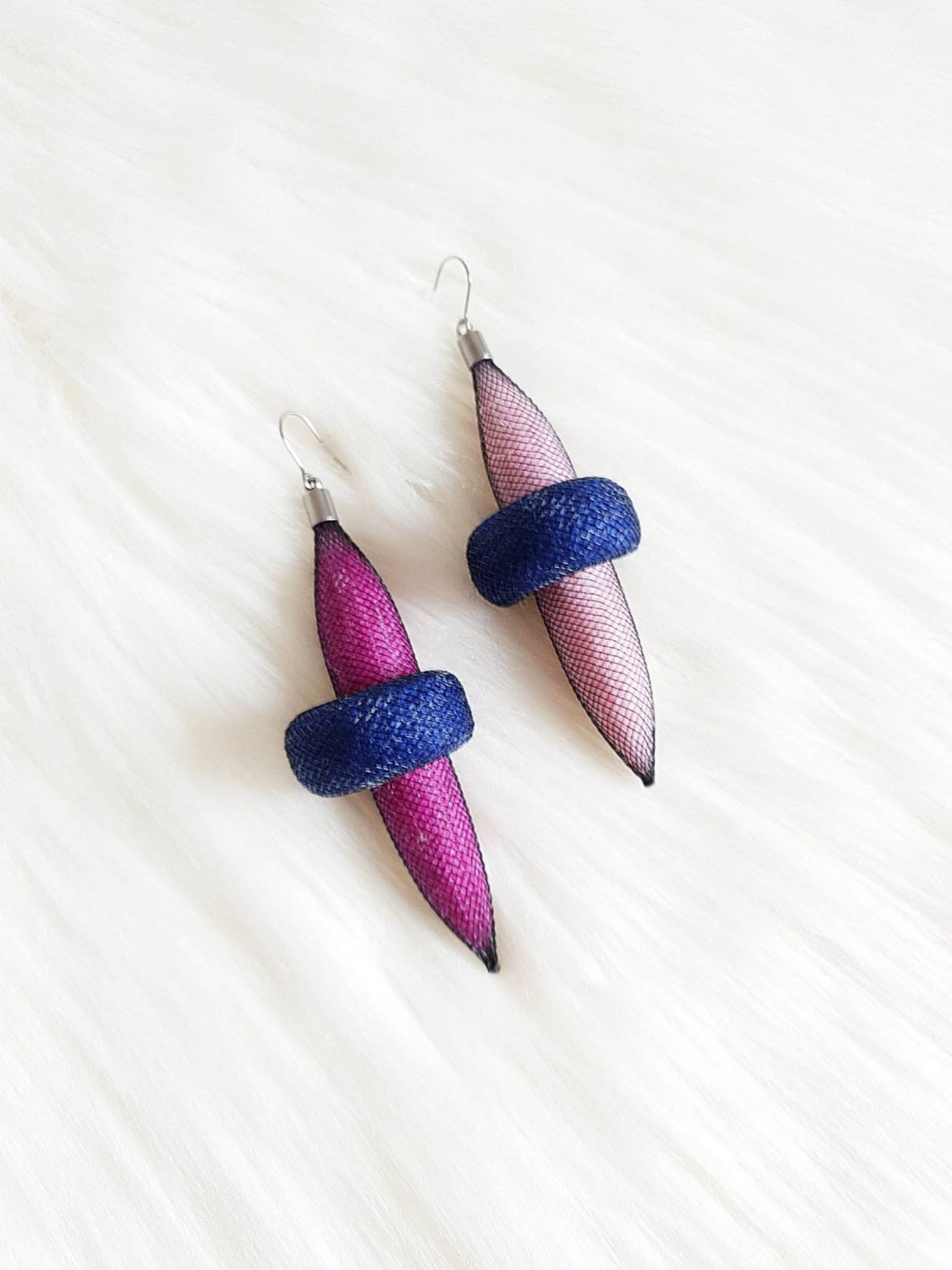 Contemporary Earrings Hypoallergenic Earrings Wool Earrings Etsy UK