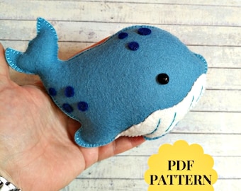 Felt Whale Sewing Pattern: Sea Animal Ornament (PDF Pattern)