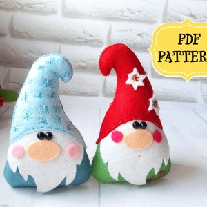 Felt gnome ornament pattern Felt Christmas ornaments Tomte Swedish gnome Gnomes sewing pattern Christmas gnomes pattern