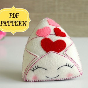 Valentines day pattern Cute Letter felt pattern Love letter pattern Valentines pattern felt ornament Valentines day Cute felt pattern felt