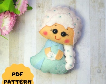 Felt Princess Doll Pattern Inspired by Frozen (PDF Pattern)