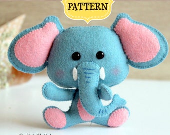 Filz Elefant-Ornament-Muster, DIY-Nähanleitung (PDF)