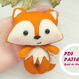 Fox pattern felt sewing Fox ornament DIY plush PDF pattern Animals tutorial pdf sewing pattern DIY sewing pattern Woodland pattern felt