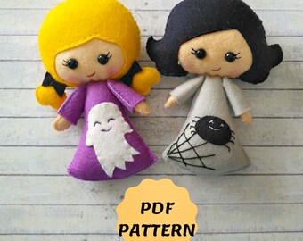 Felt Halloween Doll Pattern, Pocket Ornament Tutorial (PDF)
