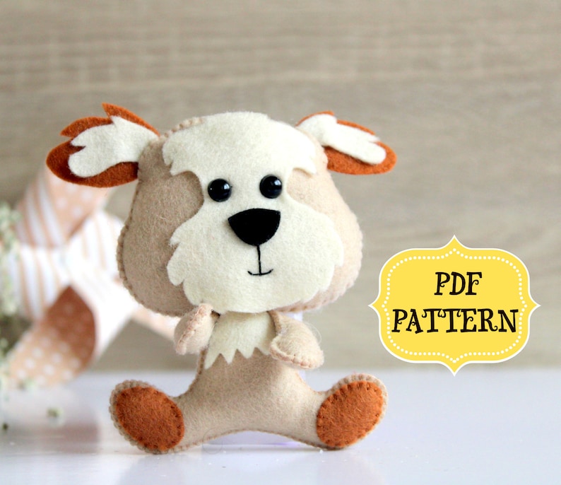 Pdf Pattern Felt Dog Ornament Nursery Decor Felt Dog Replica Etsy UK