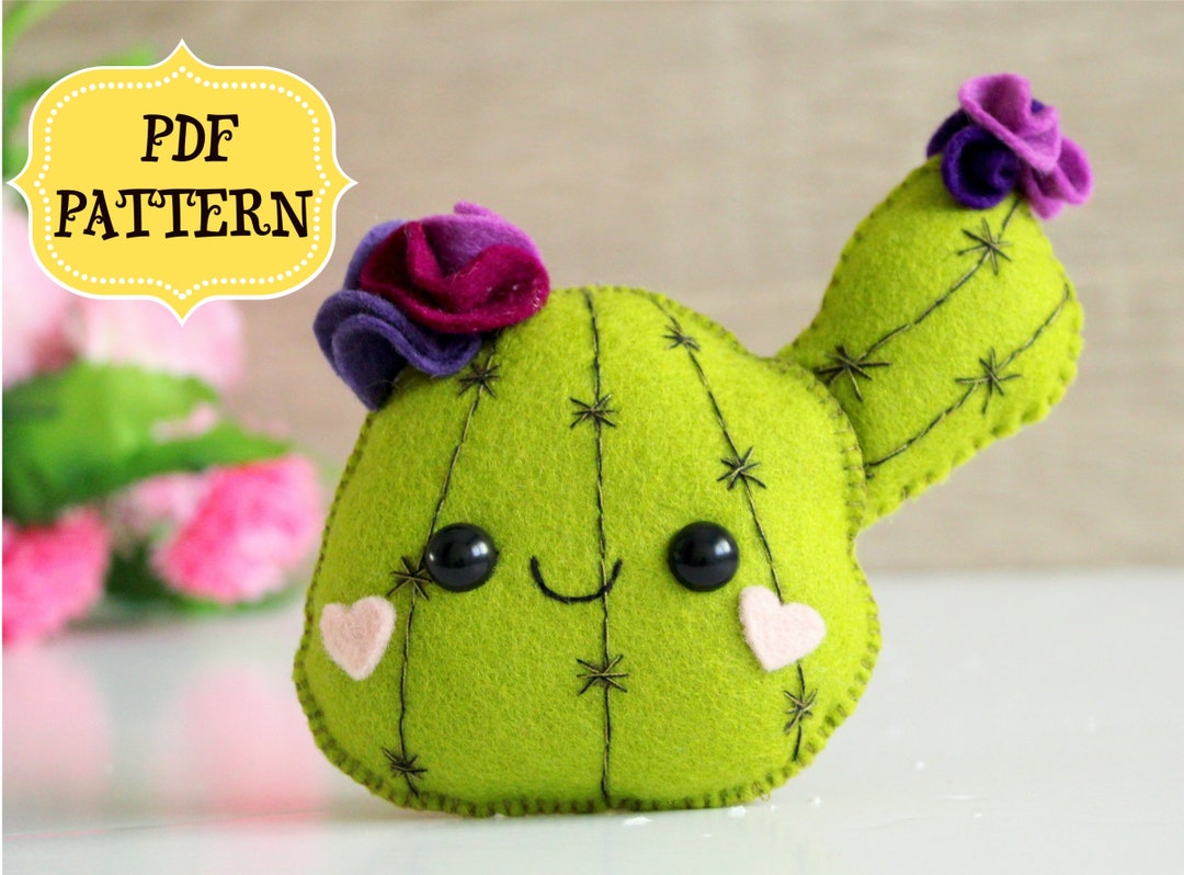 Felt Cactus Pattern, PDF Sewing Pattern, DIY Felt Succulents ...