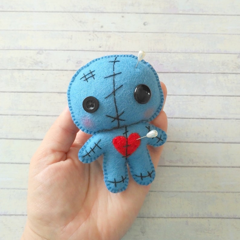 Voodoo doll pattern Felt voodoo ornament Halloween pattern Creepy Voodoo doll Felt ornaments Pdf sewing project Easy felt pattern Cute doll image 4