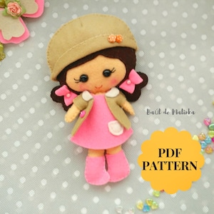 Patrón de muñeca de fieltro Muñeca de bolsillo PDF Patrón de muñeca de tela Tutorial de ropa para muñecas Linda mini muñeca Patrón de muñeca fácil Hacer una muñeca Muñeco de peluche