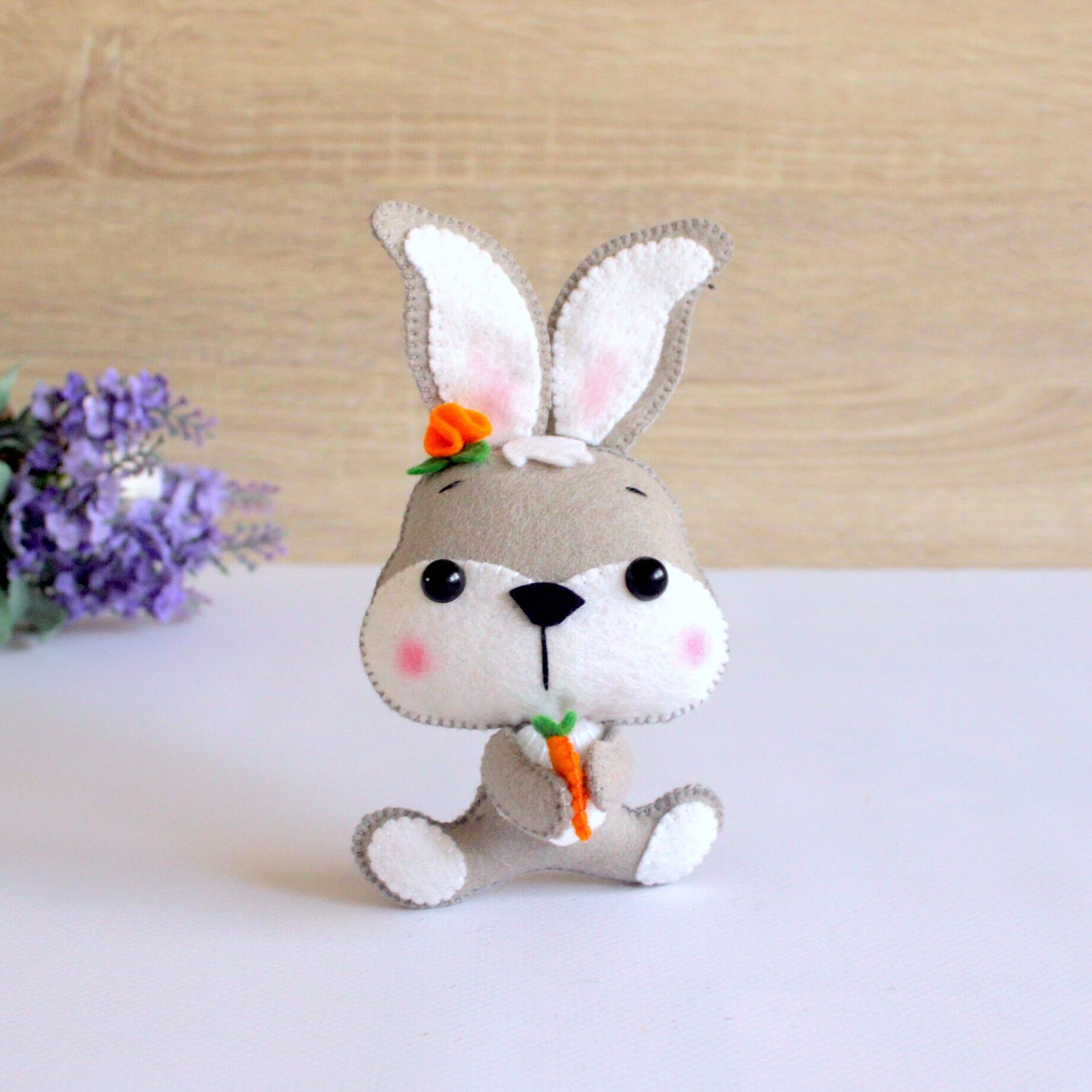 Felt Bunny Pattern, SVG Felt Rabbit, Woodland Animal Ornament, Bunny ...