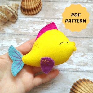 Felt fish Pdf pattern Felt sea animals pattern Sea creatures Felt mobile ornament Felt sewing pattern Ocean animal pattern Nursery decor