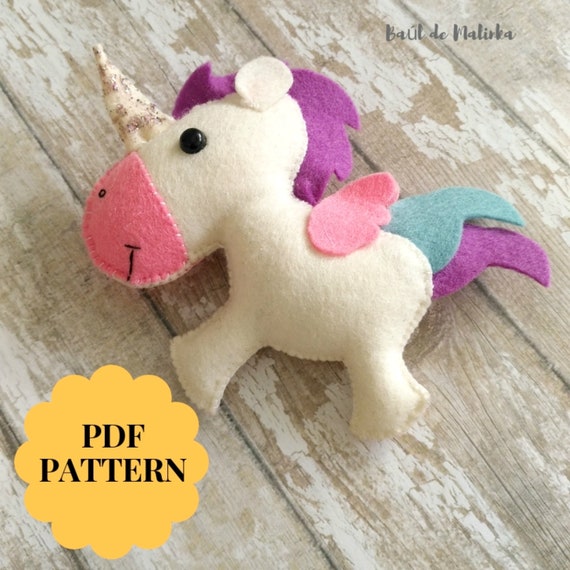 ユニコーンパターン PDF チュートリアル フェルト ユニコーンの角の