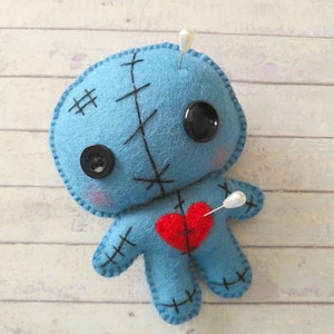 Voodoo doll pattern Felt voodoo ornament Halloween pattern Creepy Voodoo doll Felt ornaments Pdf sewing project Easy felt pattern Cute doll image 5