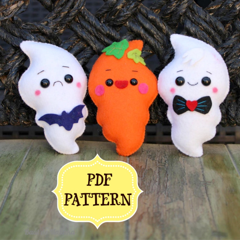 PDF Pattern Ghost Felt Pattern Felt Ornament Sewing | Etsy
