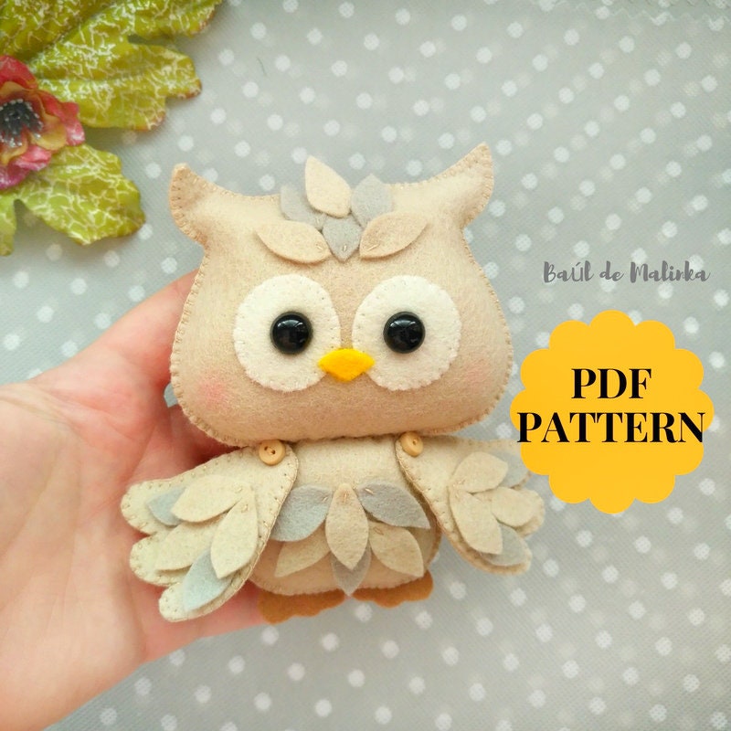 Owl sewing pattern Felt owl ornament Owl doll felt tutorial Etsy
