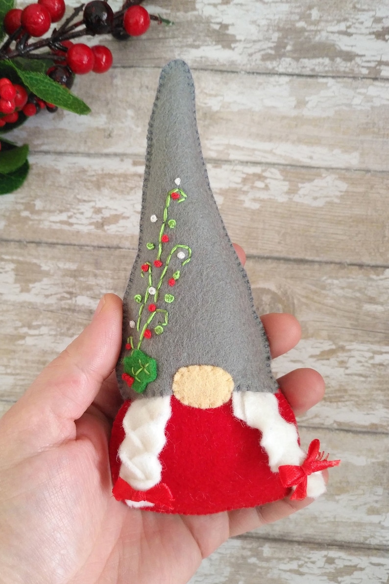 Felt gnome ornament pattern Felt Christmas ornaments Tomte Swedish gnome Gnomes sewing pattern Christmas gnomes pattern Felt gnome PDF decor image 4