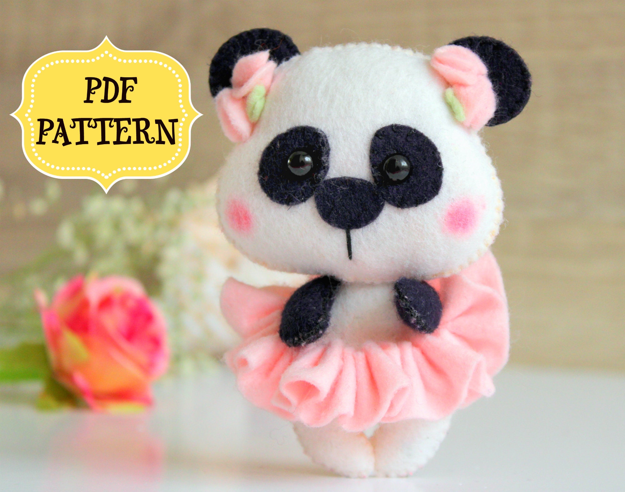 Felt Panda Pattern PDF Sewing Tutorial Panda Ornament Felt - Etsy Hong Kong