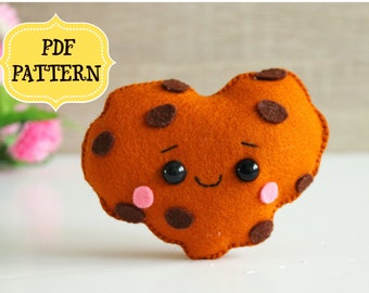 Felt Heart Ornament Pattern, Valentines Day Gift (PDF Pattern)