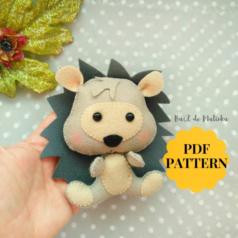 Felt Hedgehog Pattern SVG Felt Pattern Woodland Animal Etsy UK