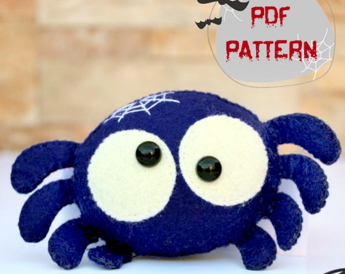 Stuffed Spider Pattern Spider Sewing Pattern Felt Pattern Pdf Easy PDF Pattern Felt Halloween ...