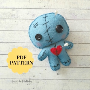 Voodoo Doll Pattern Felt Voodoo Ornament Halloween Pattern Creepy ...