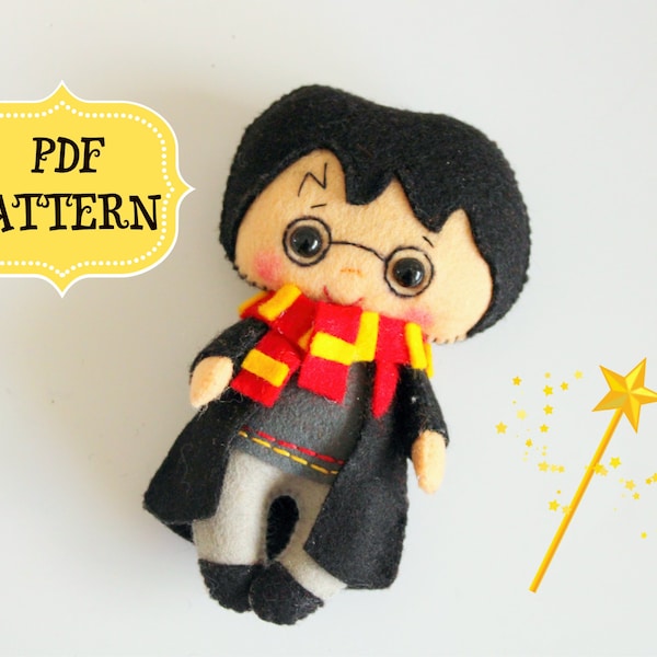 Felt Wizard Doll Sewing Pattern, Easy Felt Ornament (PDF Tutorial)