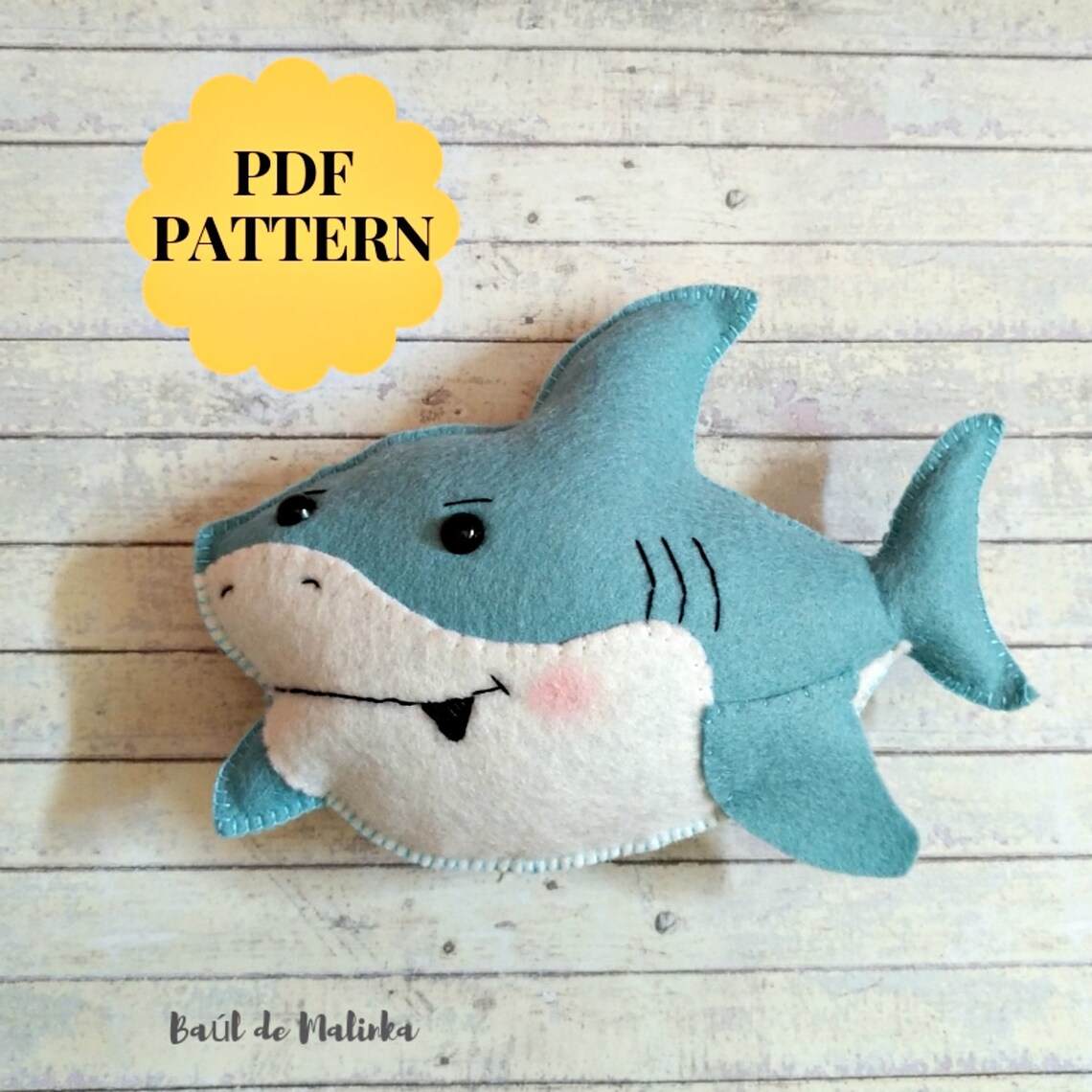 Felt Shark Pattern Sea Creatures Pattern Felt Mobile Ornament Easy ...