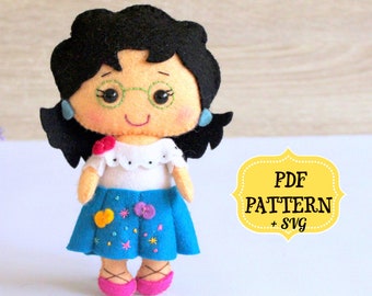Mirabel Felt Doll Pattern, Easy Sewing Tutorial (PDF Pattern)