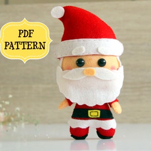 Felt Santa ornament pattern Christmas pattern felt Santa Claus PDF Christmas ornaments Santa sewing tutorial Christmas tree DIY ornaments