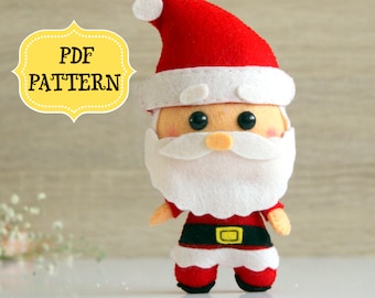 Felt Santa Ornament Pattern: DIY Christmas Tree (PDF Pattern)