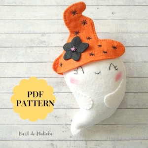 Felt Ghost PDF Pattern Halloween ghost Felt Ornament Pattern Softie Sewing Pattern Felt Toy Halloween Ornament Pattern Felt Ghost Halloween