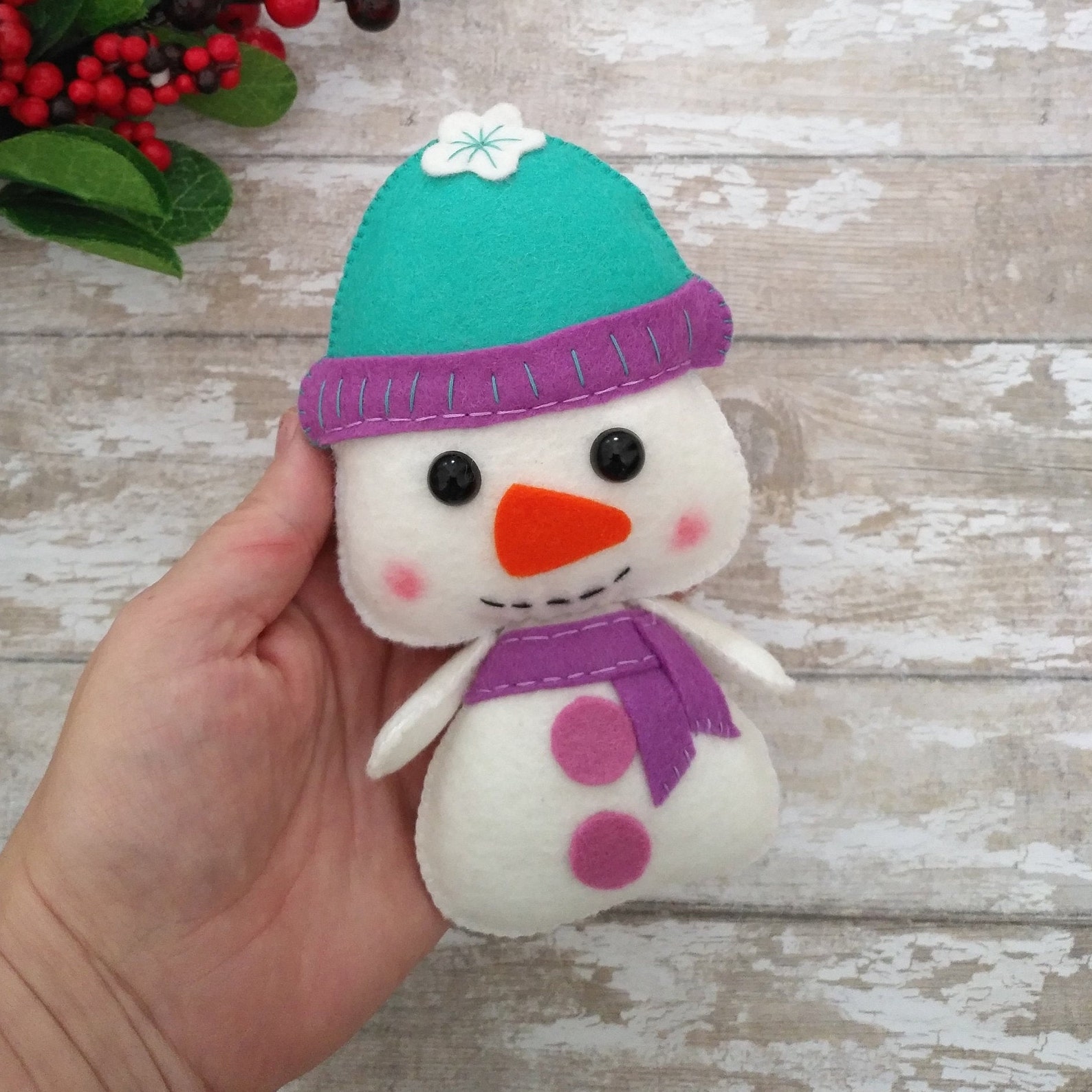 Snowman Ornament Christmas Pattern Felt Snowman Pattern PDF Etsy