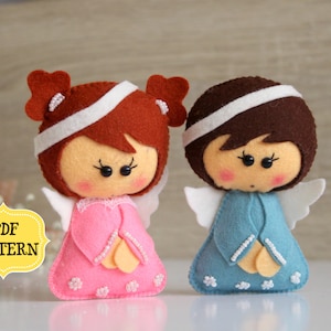 PDF Pattern - Angels Felt Pattern, Felt Ornament Pattern,Softie Sewing Pattern, Felt Toy Pdf, Angel Ornament Pattern,Felt Angel Christmas