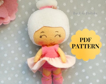 Felt Ballerina Doll Pattern, Dancer Sewing (PDF Pattern)