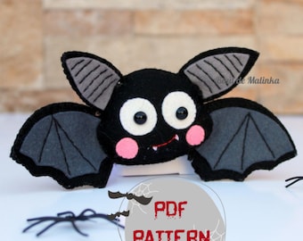 Filz Fledermaus Schnittmuster, Halloween Ornament (PDF-Muster)