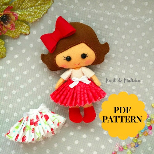 Doll Felt Pattern Pocket Doll PDF Cloth Doll Pattern Doll - Etsy