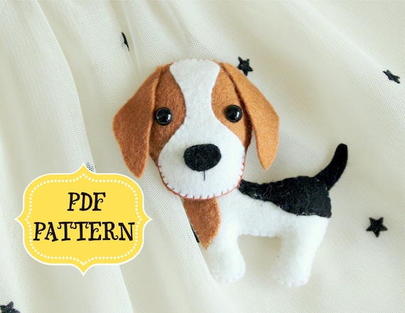 フェルト製ビーグル犬オーナメントの型紙、簡単縫製（PDF型紙） - Etsy