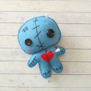 Voodoo doll pattern Felt voodoo ornament Halloween pattern Creepy Voodoo doll Felt ornaments Pdf sewing project Easy felt pattern Cute doll image 6